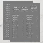 Restaurant-Menü mit dem Catering Grau-Logo (Vorne/Hinten)