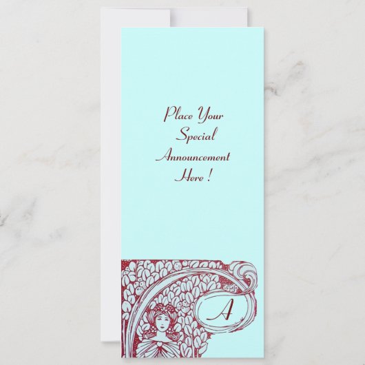 RESTAURANT MENU MONOGRAM Blaues Brot Abendessen, B Einladung (Rückseite)