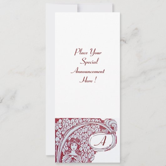 RESTAURANT MENU MONOGRAM, Dinner, Brunch Einladung (Rückseite)