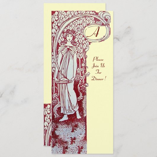 RESTAURANT MENU MONOGRAMM Brauner Abend, Brunch Einladung (Vorne/Hinten)