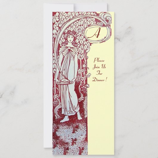 RESTAURANT MENU MONOGRAMM Brauner Abend, Brunch Einladung (Vorderseite)