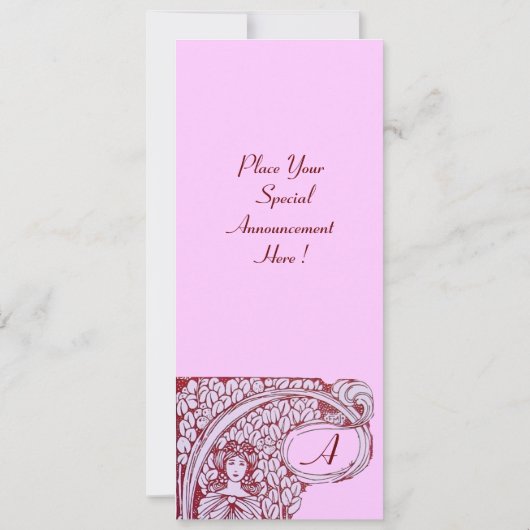 RESTAURANT MENU MONOGRAMM Rosa Braun Abendessen, B Einladung (Rückseite)