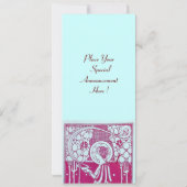 RESTAURANT MENU MONOGRAMM Rosa Weißes Abendessen, Einladung (Rückseite)