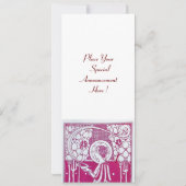 RESTAURANT MENU MONOGRAMM Rosa Weißes Abendessen,  Einladung (Rückseite)