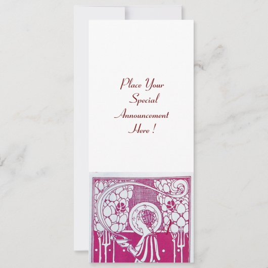 RESTAURANT MENU MONOGRAMM Rosa Weißes Abendessen,  Einladung (Rückseite)