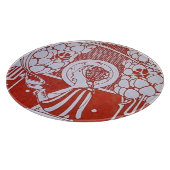 RESTAURANT MENU MONOGRAMM Rotes weißes Abendessen, Schneidebrett (Ecke)