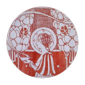 RESTAURANT MENU MONOGRAMM Rotes weißes Abendessen, Schneidebrett (Vorderseite)