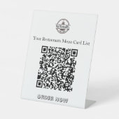 Restaurant-Menü-QR-Tischschild Sockelschild (Vorderseite)