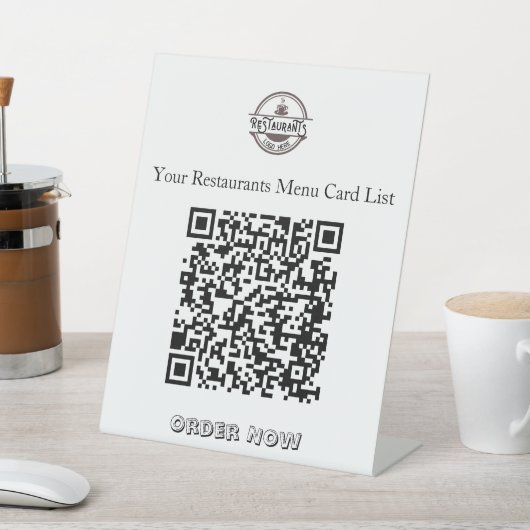 Restaurant-Menü-QR-Tischschild Sockelschild (In SItu)