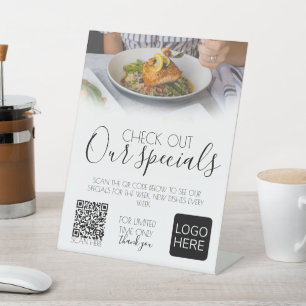 Restaurant Menü unsere Spezialitäten Schild Pedest