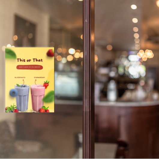 Restaurant Milk Shake Werbung Front Anzeige Fensteraufkleber