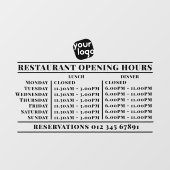 Restaurant mit individuellem Logo zum Mittagessen Fensteraufkleber (Blatt)