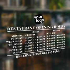 Restaurant mit individuellem Logo zum Mittagessen Fensteraufkleber
