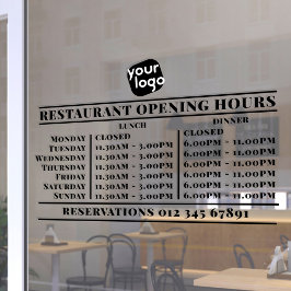 Restaurant mit individuellem Logo zum Mittagessen Fensteraufkleber