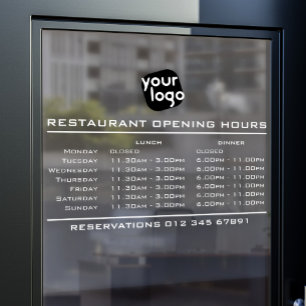 Restaurant mit individuellem Logo zum Mittagessen Fensteraufkleber