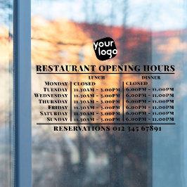 Restaurant mit individuellem Logo zum Mittagessen Fensteraufkleber