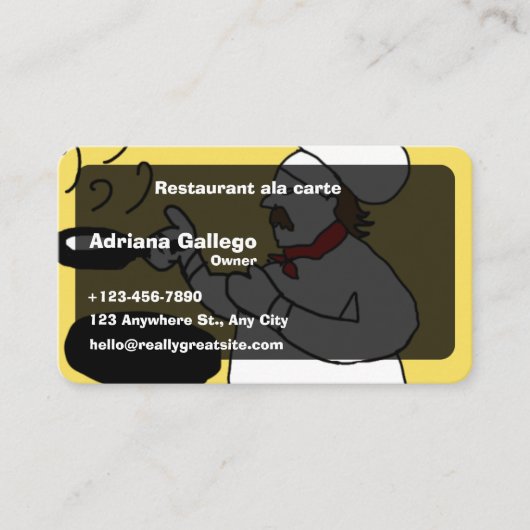 Restaurant mit Karte Visitenkarte (editierbar) (Vorderseite)