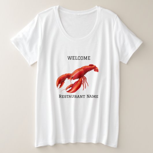 Restaurant mit Meeresfrüchten Empfang Red Hummer P Große Größe T-Shirt (Design vorne)