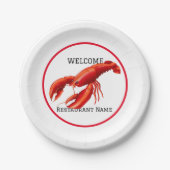 Restaurant mit Meeresfrüchten Empfang Red Hummer P Pappteller (Vorderseite)