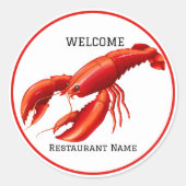 Restaurant mit Meeresfrüchten Empfang Red Hummer P Runder Aufkleber (Vorderseite)