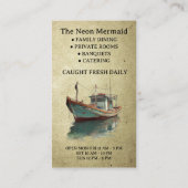 Restaurant mit Meeresfrüchten Visitenkarte (Rückseite)
