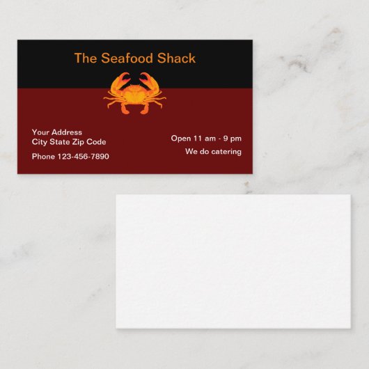 Restaurant mit Meeresfrüchten Visitenkarte (Vorne/Hinten)