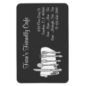 Restaurant mit Schwarz-weißem Ambiente Magnet (Vertikal)