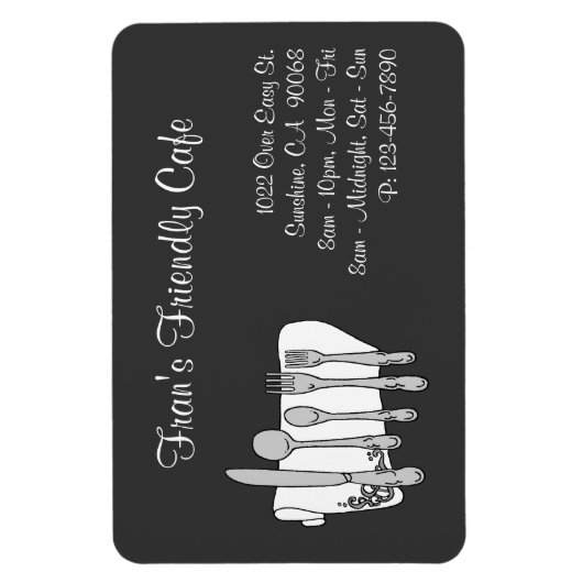 Restaurant mit Schwarz-weißem Ambiente Magnet (Vertikal)