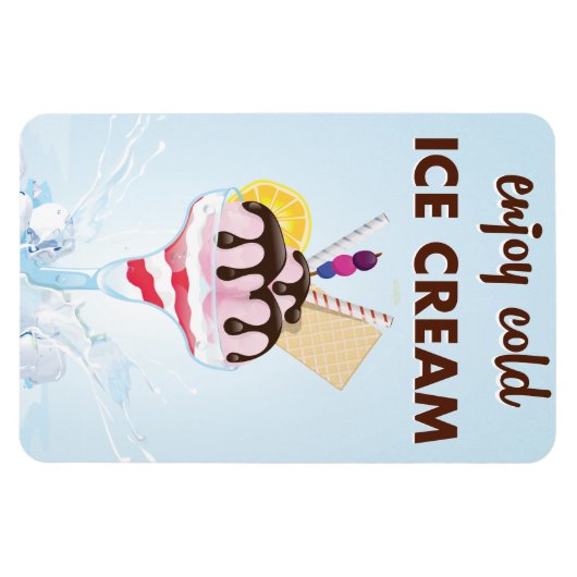 Restaurant mit Vintagem Eis Magnet (Horizontal)