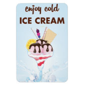 Restaurant mit Vintagem Eis Magnet (Vertikal)