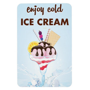 Restaurant mit Vintagem Eis Magnet