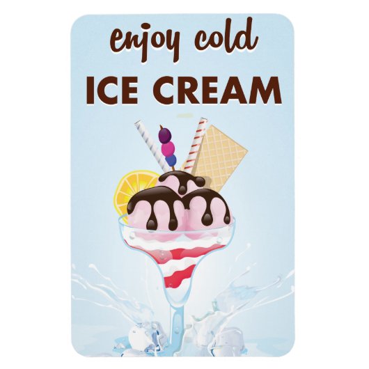 Restaurant mit Vintagem Eis Magnet (Vertikal)