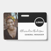 Restaurant-Mitarbeiter-Foto-ID-QR-Code Schwarz Ausweis (Vorderseite)