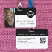 Restaurant-Mitarbeiter-Foto-ID-QR-Code Schwarz Ausweis