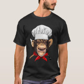 Restaurant Monkey Chef Cook Culinary Kitchen Cooki T-Shirt (Vorderseite)