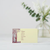 RESTAURANT MONOGRAM Roter Brauner Creme Pearl Visitenkarte (Stehend Vorderseite)