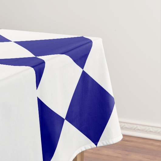 Restaurant Name Dark Blue & White Checkerboard Tischdecke (Beispiel)