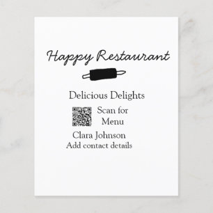 Restaurant Name Scan QR Menü hinzufügen Kontaktdat