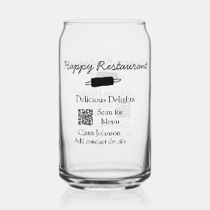 Restaurant Name Scan QR Menü hinzufügen Kontaktdat Dosenglas