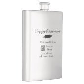 Restaurant Name Scan QR Menü hinzufügen Kontaktdat Flachmann (Rechts)