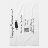 Restaurant Name Scan QR Menü hinzufügen Kontaktdat Geschirrtuch (Vertikal)