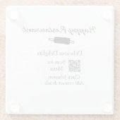 Restaurant Name Scan QR Menü hinzufügen Kontaktdat Glasuntersetzer (Rückseite)