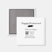 Restaurant Name Scan QR Menü hinzufügen Kontaktdat Magnet (Vorderseite/Rückseite)