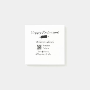 Restaurant Name Scan QR Menü hinzufügen Kontaktdat Post-it Klebezettel
