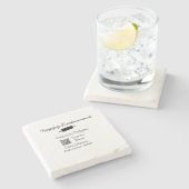 Restaurant Name Scan QR Menü hinzufügen Kontaktdat Steinuntersetzer (Seitenansicht)