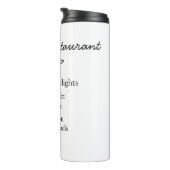 Restaurant Name Scan QR Menü hinzufügen Kontaktdat Thermosbecher (Nach rechts gedreht)