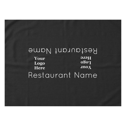 Restaurant Name Schwarz/Weiß Ihr Logo hier Tischdecke (Vorderseite (Horizontal))