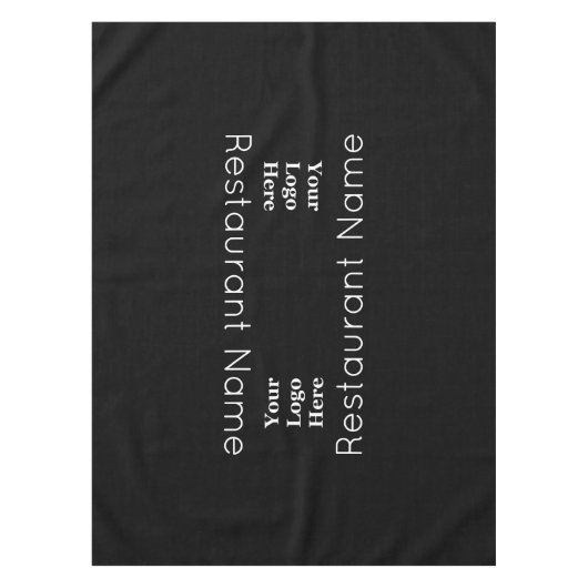 Restaurant Name Schwarz/Weiß Ihr Logo hier Tischdecke (Vorderseite)