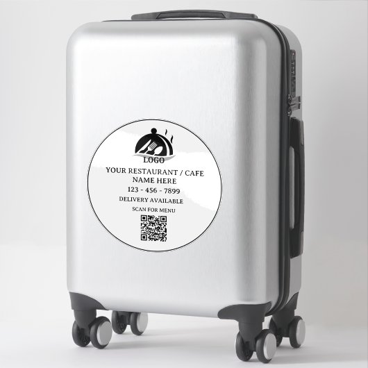 Restaurant oder Café Logo QR-Code Werbung Vinyl Aufkleber (Koffer)