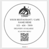 Restaurant oder Café Logo QR-Code Werbung Vinyl Aufkleber (Blatt)